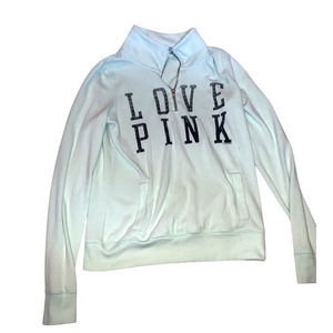 Victoria Secret Pink Quarter Zip in Light Blue/ Green